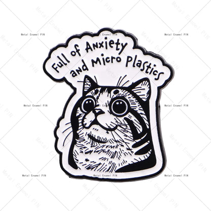 Van Gogh Starry Night Cat Enamel Brooches Cute Cat Lapel Pins Badge on Backpack Costume Accessories Fashion Jewelry Gifts