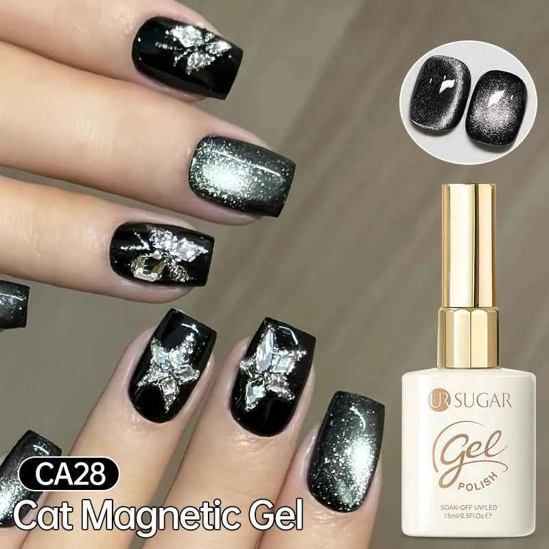 UR SUGAR 15ml Cat Magnetic Gel Nail Polish 30 Colors Semi Permanent Magnetic Gel UV/LED Soak Off Painting Vanrish Design - PAW Bolt