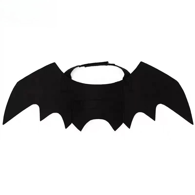 Fun Cat Bat Wings Costume for Cats (14-17in Chest), Adjustable Dog Bat Wings for Puppies, Black Felt Halloween Pet Costume