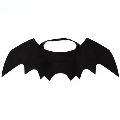 Fun Cat Bat Wings Costume for Cats (14-17in Chest), Adjustable Dog Bat Wings for Puppies, Black Felt Halloween Pet Costume
