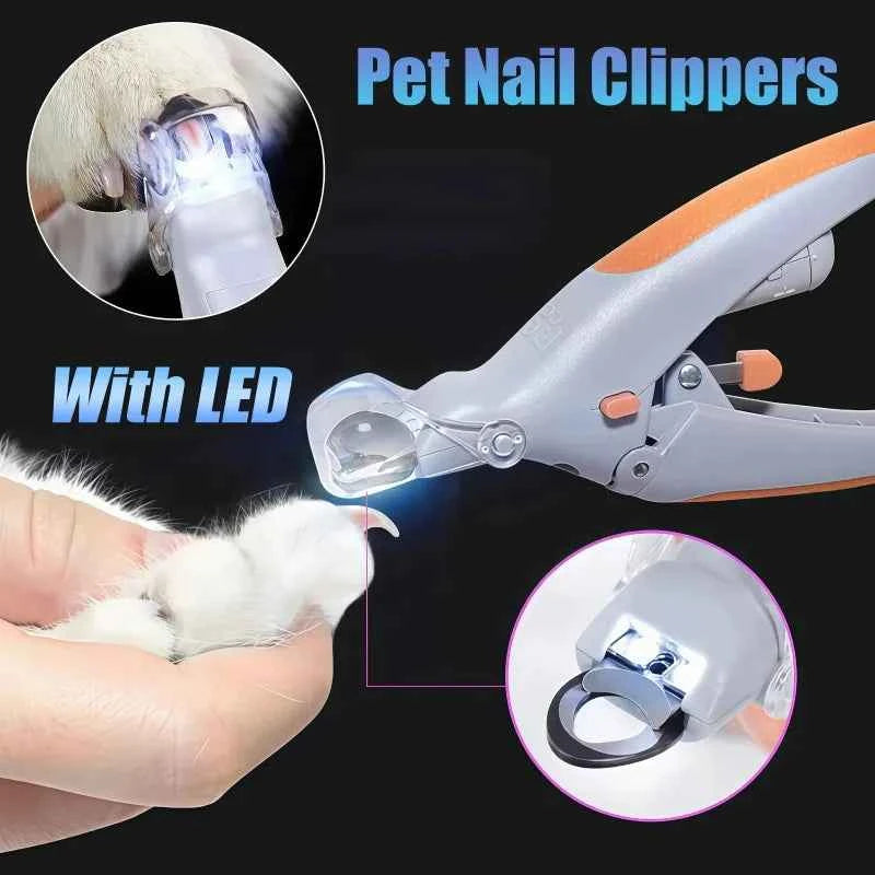 LED Light Pet Nail Clipper With Amplification Function Dog Cat Special Nail Trimmer Tool Pet Grooming Cleaning Supplies - PAW Bolt