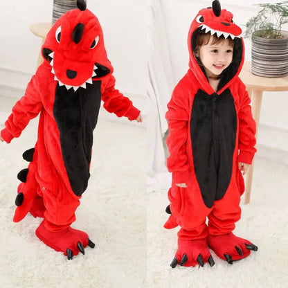 New Kigurumi Cat Onesie Kids Unicorn Pajamas for Children Animal Cartoon Blanket Sleepers Baby Costume Winter Boy Girl Jumspuit
