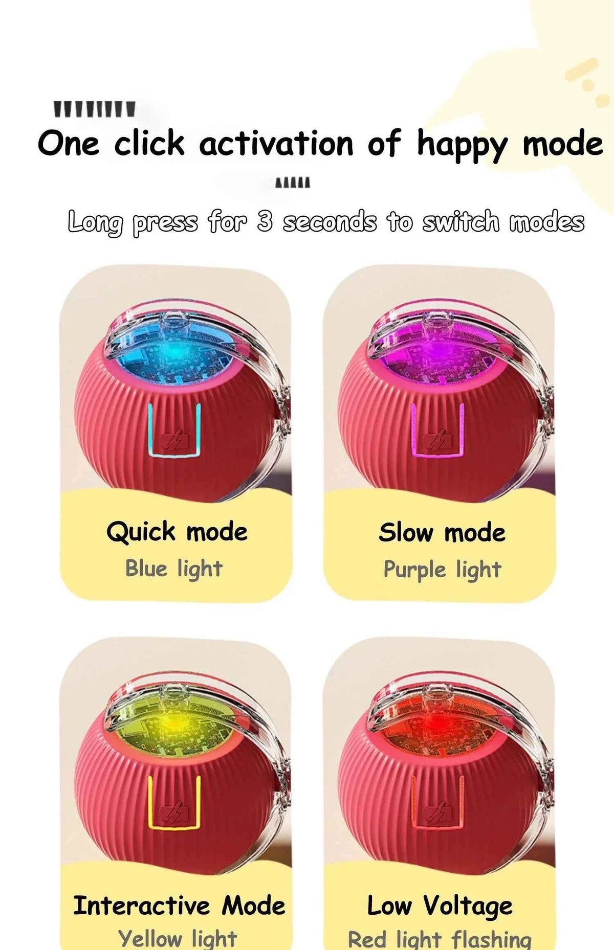 Interactive Automatic Cat Ball Toy – Rechargeable Rolling Mouse Toy for Cats & Dogs