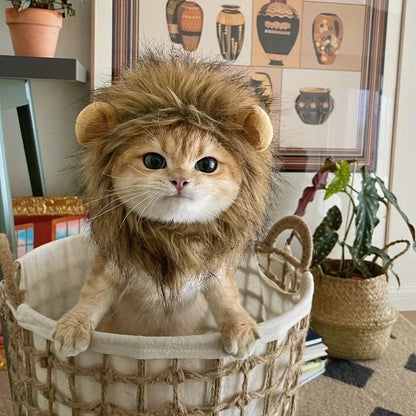 Lion Mane Wig for Dogs and Cats – Adjustable Halloween Costume Headpiece