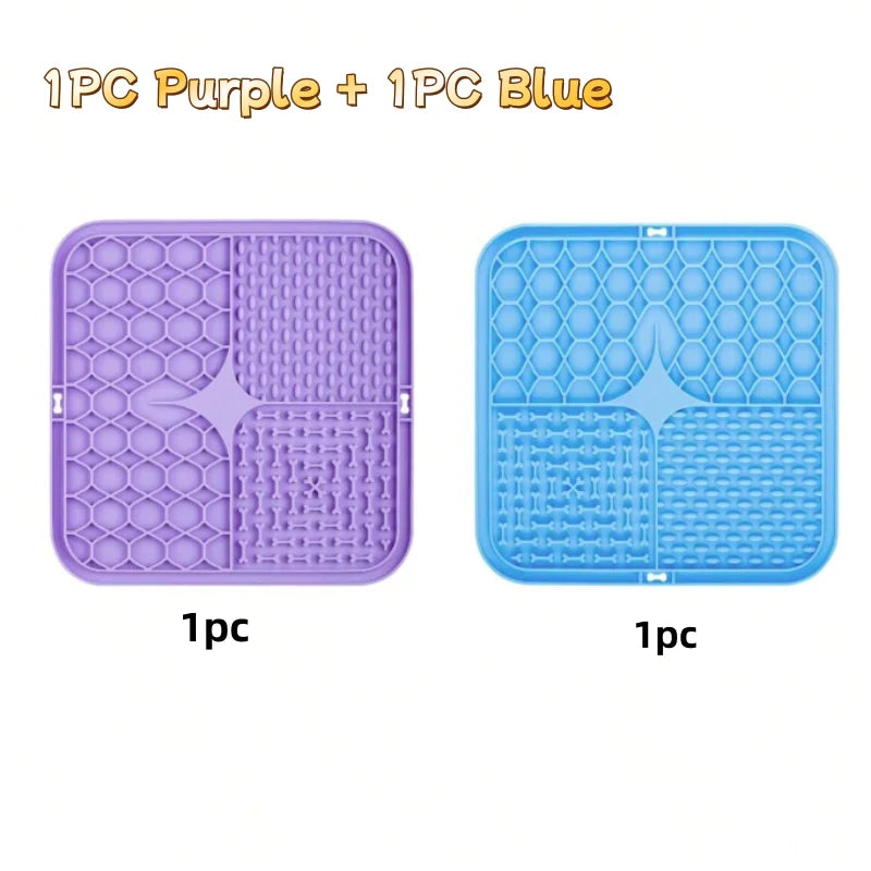 Pet Slow Feeder Lick Mat - Calming Silicone Bath & Snack Mat - PAW Bolt