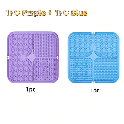 Pet Slow Feeder Lick Mat - Calming Silicone Bath & Snack Mat - PAW Bolt