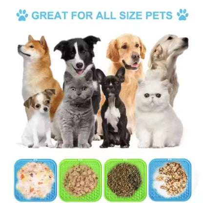 Pet Slow Feeder Lick Mat - Calming Silicone Bath & Snack Mat - PAW Bolt