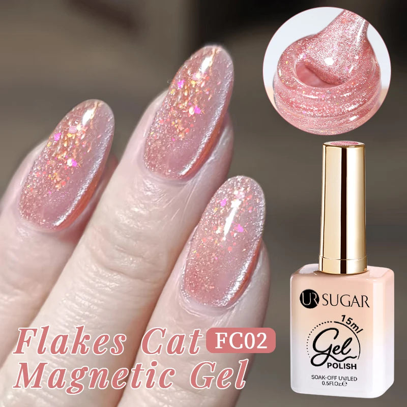 UR SUGAR 15ml Cat Magnetic Gel Nail Polish 30 Colors Semi Permanent Magnetic Gel UV/LED Soak Off Painting Vanrish Design - PAW Bolt