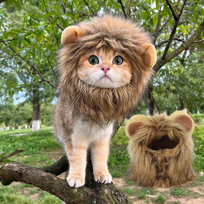Lion Mane Wig for Dogs and Cats – Adjustable Halloween Costume Headpiece
