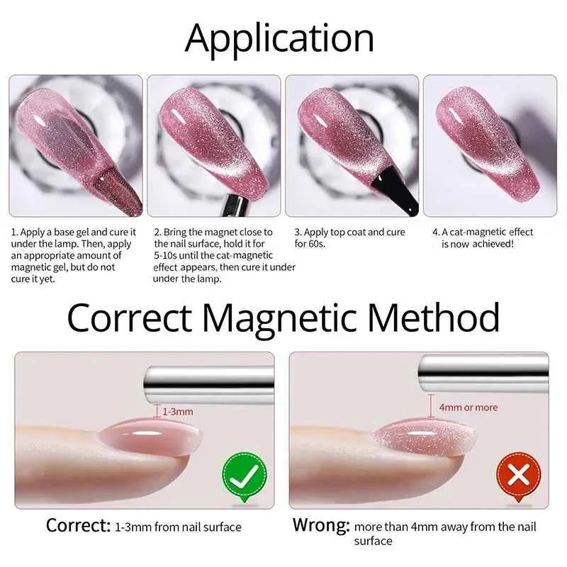 UR SUGAR 15ml Cat Magnetic Gel Nail Polish 30 Colors Semi Permanent Magnetic Gel UV/LED Soak Off Painting Vanrish Design - PAW Bolt