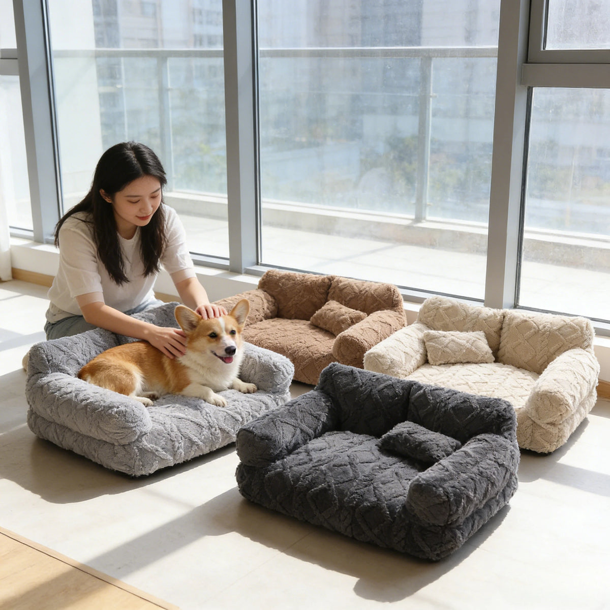 PawRelax™ Plush Bed 🐾 — Soft, Secure & Anxiety-Reducing - PAW Bolt