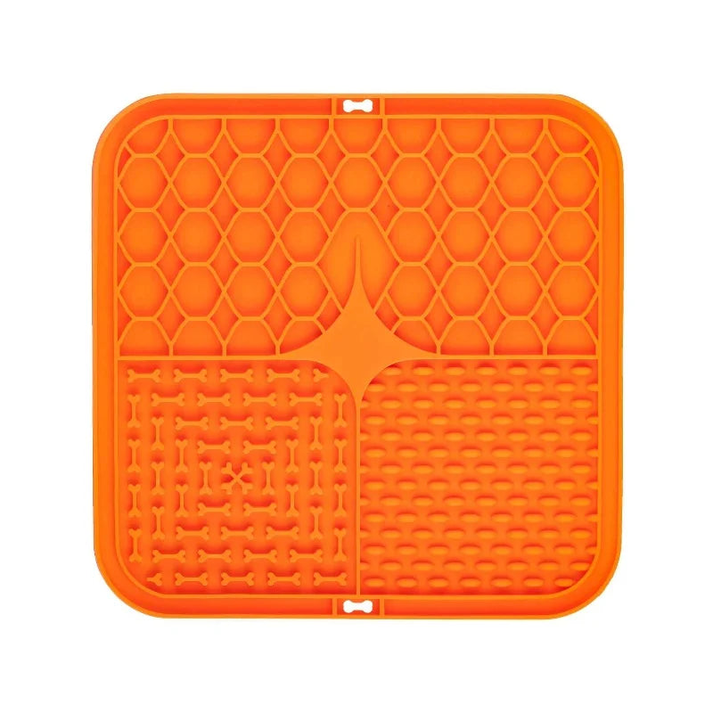 Pet Slow Feeder Lick Mat - Calming Silicone Bath & Snack Mat - PAW Bolt