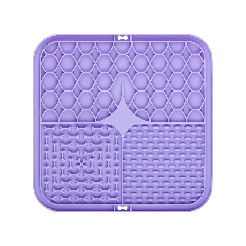 Pet Slow Feeder Lick Mat - Calming Silicone Bath & Snack Mat - PAW Bolt