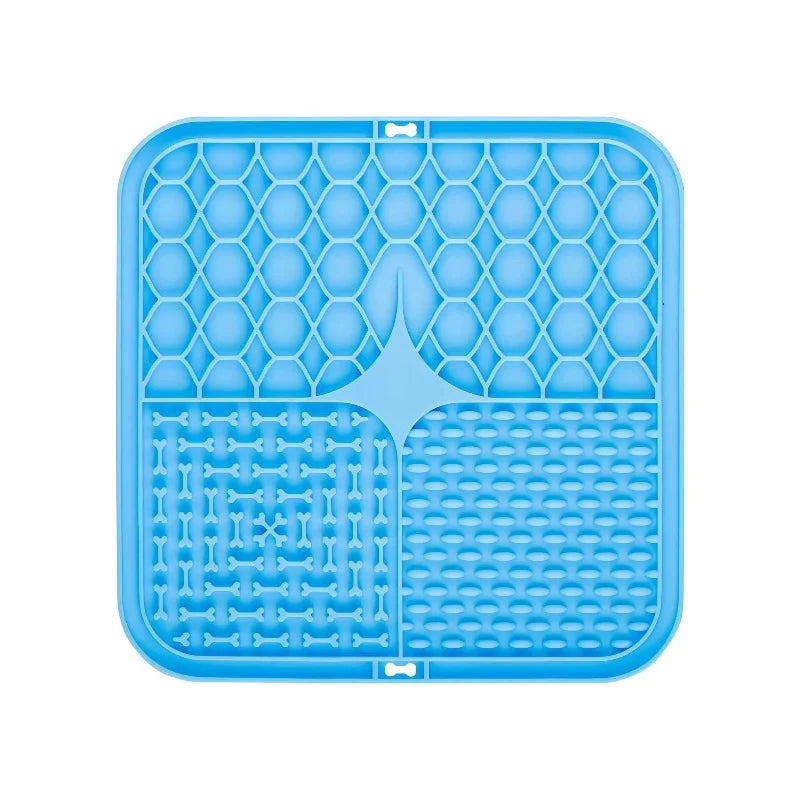 Pet Slow Feeder Lick Mat - Calming Silicone Bath & Snack Mat - PAW Bolt