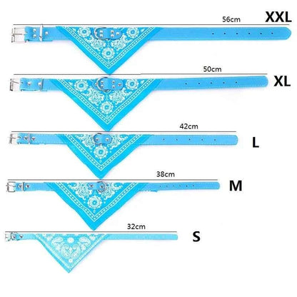Adjustable Dog Bandana- Leather- Printed Soft Collar For Dog -Sizes S-XL-Scarf Collar For Chihuahua Puppy Pet Neckerchief-Collars/Leashes - PAW Bolt