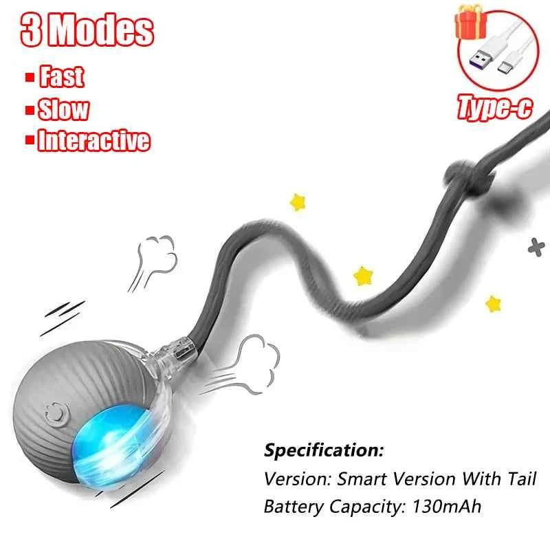 Interactive Automatic Cat Ball Toy – Rechargeable Rolling Mouse Toy for Cats & Dogs
