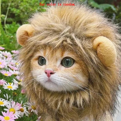 Lion Mane Wig for Dogs and Cats – Adjustable Halloween Costume Headpiece