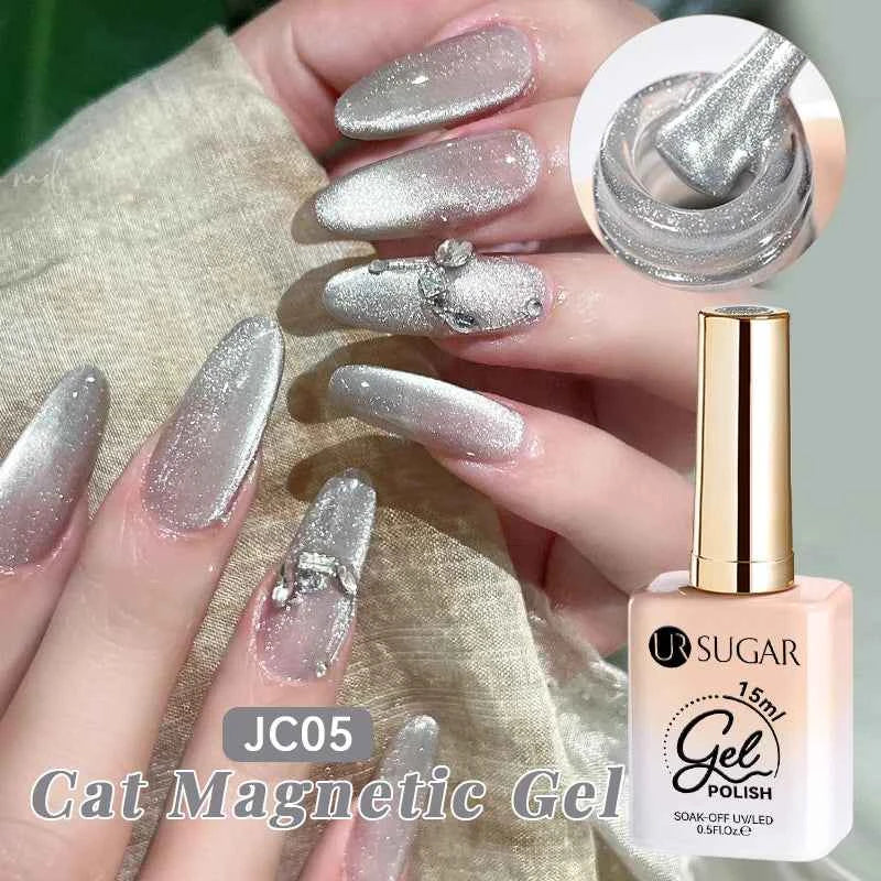 UR SUGAR 15ml Cat Magnetic Gel Nail Polish 30 Colors Semi Permanent Magnetic Gel UV/LED Soak Off Painting Vanrish Design - PAW Bolt
