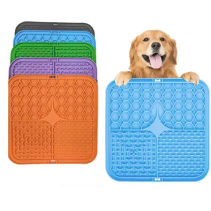 Pet Slow Feeder Lick Mat - Calming Silicone Bath & Snack Mat - PAW Bolt