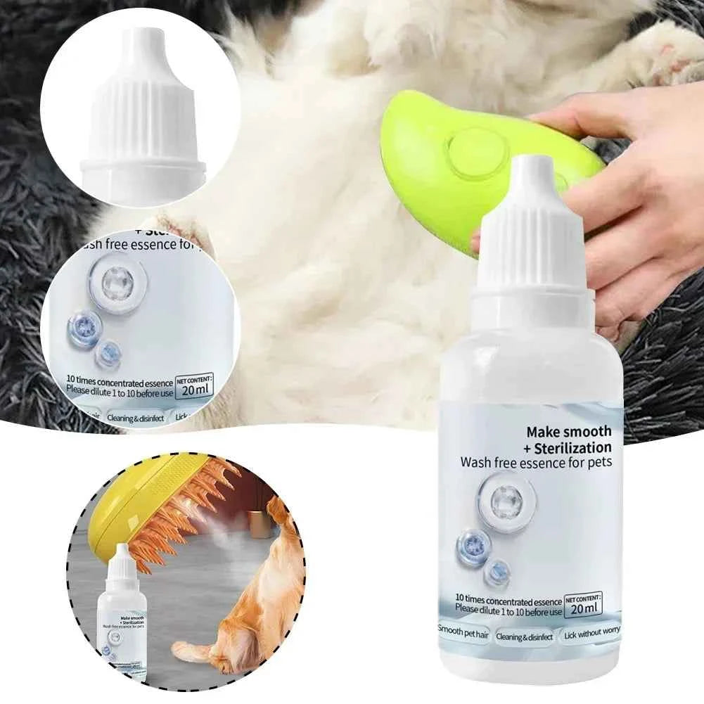 3-5pcs Cat Steam Brush Wash Free Essence Hair Serum Animal Grooming Essence Cat Dog Depilation for Cat Steamy Brush Pet Cleaning - PAW Bolt