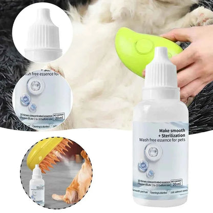 3-5pcs Cat Steam Brush Wash Free Essence Hair Serum Animal Grooming Essence Cat Dog Depilation for Cat Steamy Brush Pet Cleaning - PAW Bolt
