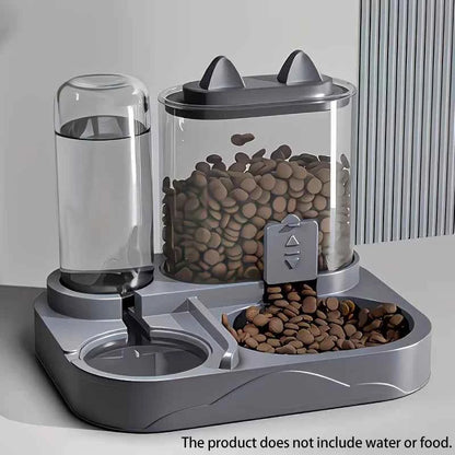 2-in-1 Large Pet Feeder & Water Dispenser, Dry Wet Separation, Durable Plastic, Transparent, No Battery, For Cats Dogs Travel - PAW Bolt