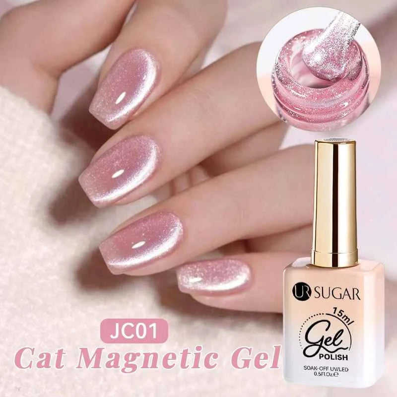 UR SUGAR 15ml Cat Magnetic Gel Nail Polish 30 Colors Semi Permanent Magnetic Gel UV/LED Soak Off Painting Vanrish Design - PAW Bolt