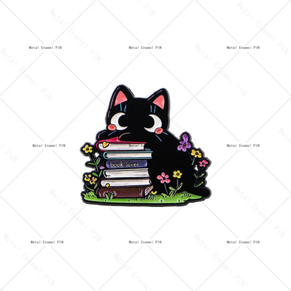 Van Gogh Starry Night Cat Enamel Brooches Cute Cat Lapel Pins Badge on Backpack Costume Accessories Fashion Jewelry Gifts