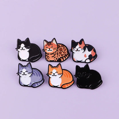 Van Gogh Starry Night Cat Enamel Brooches Cute Cat Lapel Pins Badge on Backpack Costume Accessories Fashion Jewelry Gifts