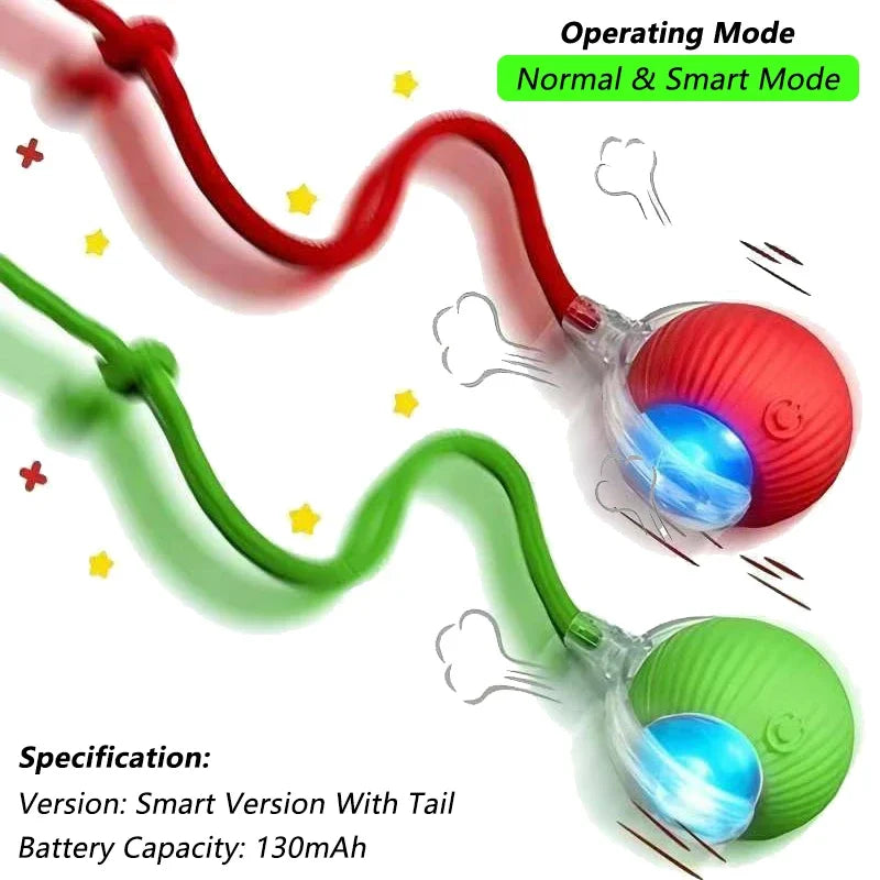 Cat Interactive Ball Toy Automatic Rolling Ball Faux Tail Rechargeable Smart Pet Electric Toy - PAW Bolt