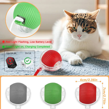 Cat Interactive Ball Toy Automatic Rolling Ball Faux Tail Rechargeable Smart Pet Electric Toy - PAW Bolt