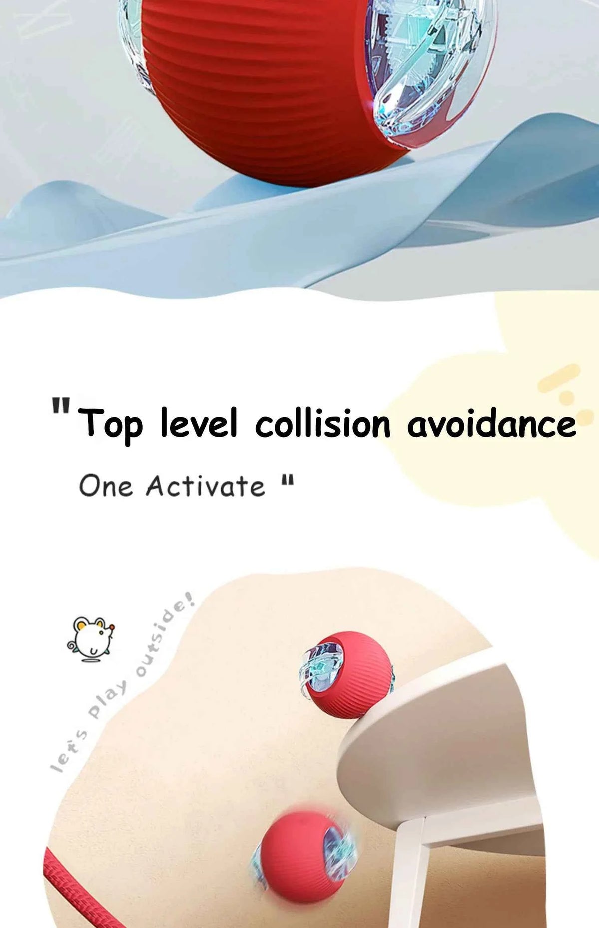 Interactive Automatic Cat Ball Toy – Rechargeable Rolling Mouse Toy for Cats & Dogs
