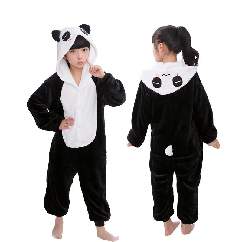New Kigurumi Cat Onesie Kids Unicorn Pajamas for Children Animal Cartoon Blanket Sleepers Baby Costume Winter Boy Girl Jumspuit