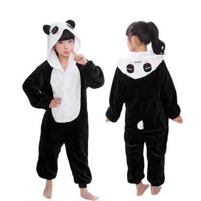 New Kigurumi Cat Onesie Kids Unicorn Pajamas for Children Animal Cartoon Blanket Sleepers Baby Costume Winter Boy Girl Jumspuit