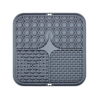 Pet Slow Feeder Lick Mat - Calming Silicone Bath & Snack Mat - PAW Bolt
