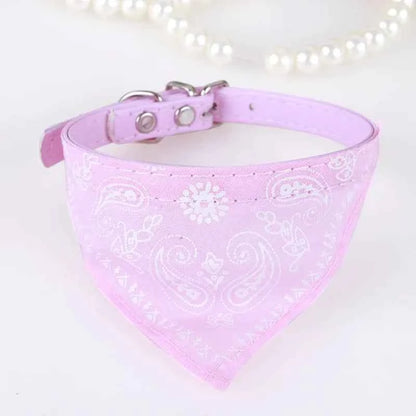 Adjustable Dog Bandana- Leather- Printed Soft Collar For Dog -Sizes S-XL-Scarf Collar For Chihuahua Puppy Pet Neckerchief-Collars/Leashes - PAW Bolt