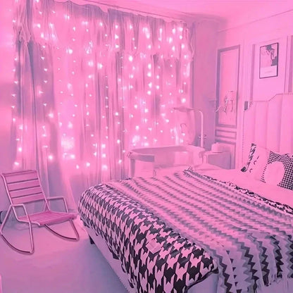 Christmas Home Decoration USB 8 Modes Fairy Garland Lights LED Curtain String Lights with Remote Control for Bedroom Wedding