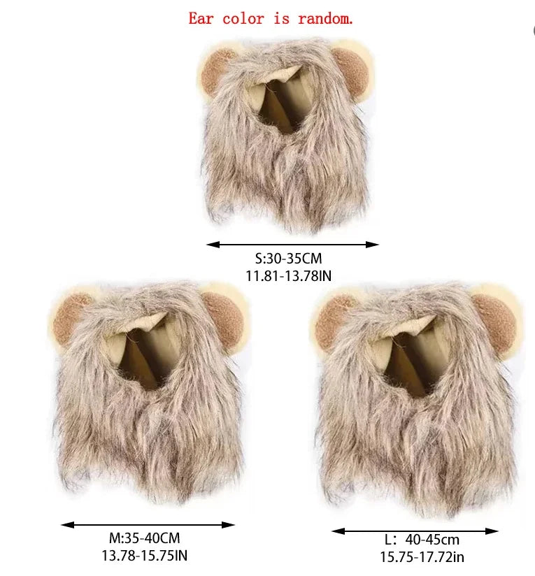 Lion Mane Wig for Dogs and Cats – Adjustable Halloween Costume Headpiece