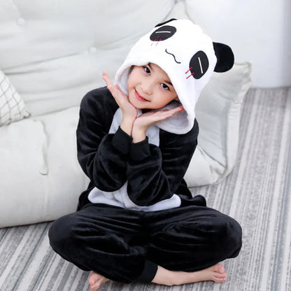 New Kigurumi Cat Onesie Kids Unicorn Pajamas for Children Animal Cartoon Blanket Sleepers Baby Costume Winter Boy Girl Jumspuit