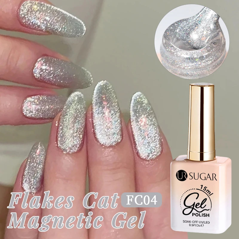 UR SUGAR 15ml Cat Magnetic Gel Nail Polish 30 Colors Semi Permanent Magnetic Gel UV/LED Soak Off Painting Vanrish Design - PAW Bolt