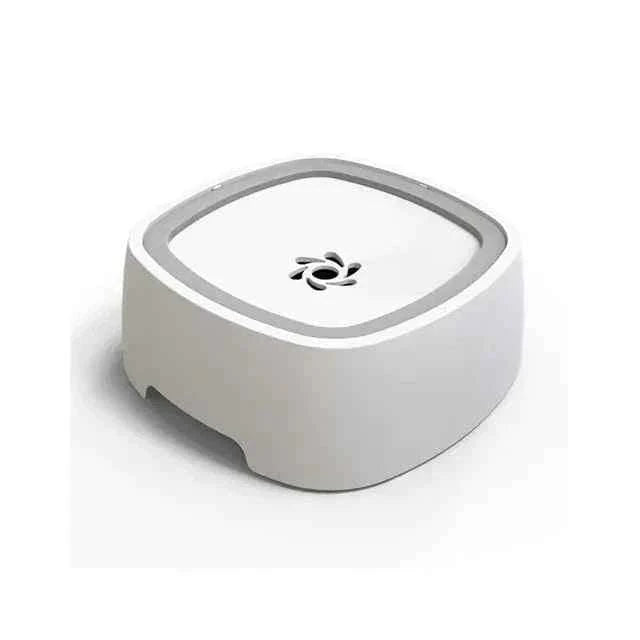 Pet Bowl in white with a square shape, featuring a skid-proof base and a decorative pet paw design on top.