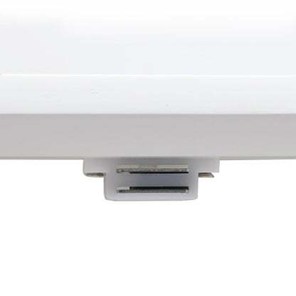 Close-up view of the PaWz Cat Litter Box Mat Fully Enclosed, a sleek white rectangular unit with a USB port on its underside, centered against a plain white background—ideal as a discreet cat litter box enclosure or a stylish side table cat house.