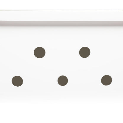 Five black dots arranged like the number five on a die, set against a plain white background—evoking the understated yet chic design elements seen in the PaWz Cat Litter Box Mat Fully Enclosed, a modern cat litter box enclosure that also doubles as a side table.